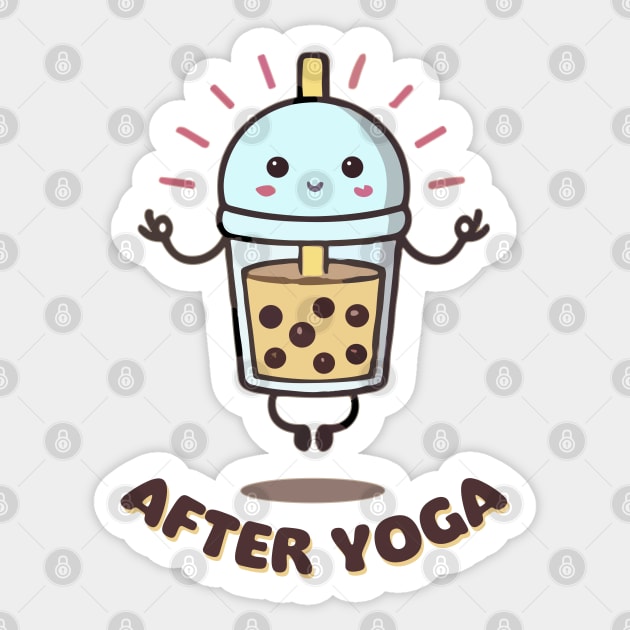 Yoga Coffee BOBA - kawaii Sticker by Darkside Labs